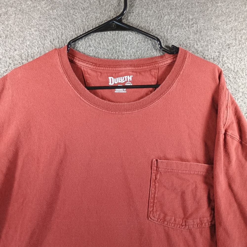 Duluth Trading Co Shirt Mens 2XL Red Long Tail Pocket Relaxed‎ Workwear Outdoor - Picture 3 of 12